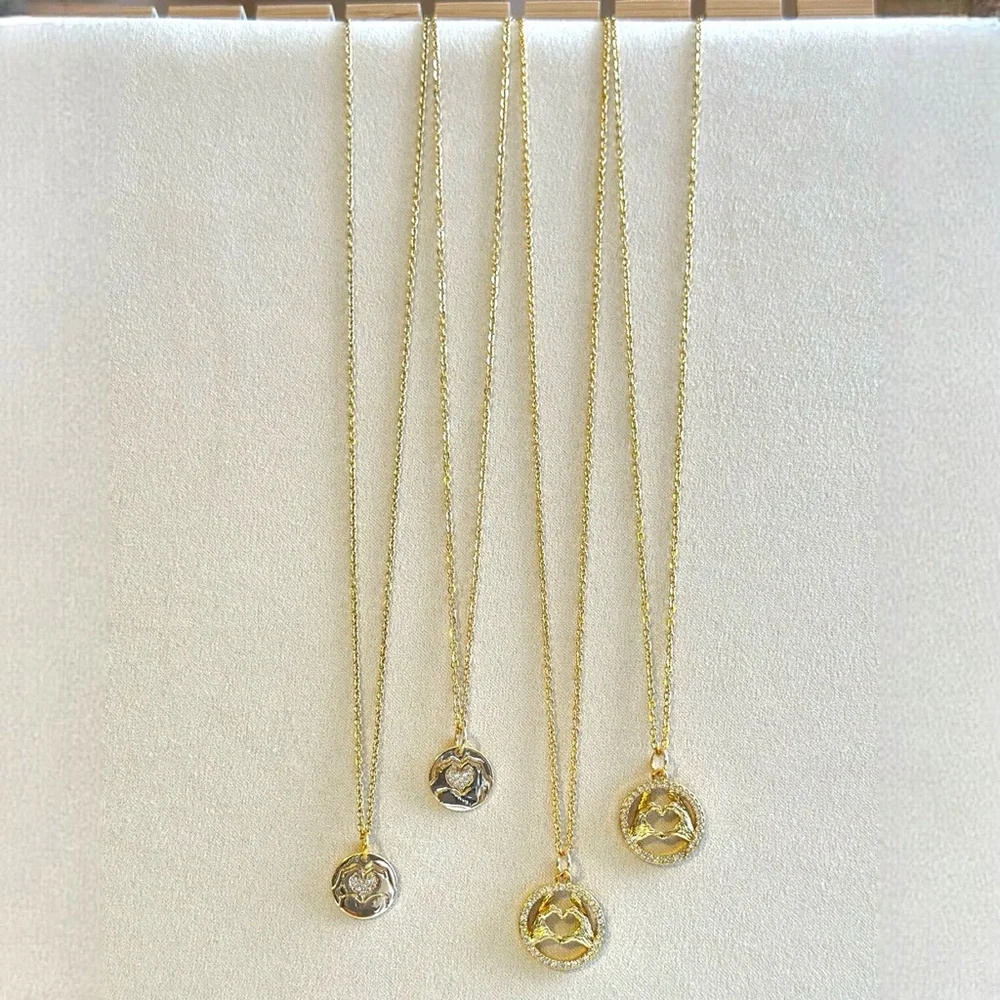 Taylor Swift Heart Hands Sign Fearless Eras Gold Necklace Pendant‎